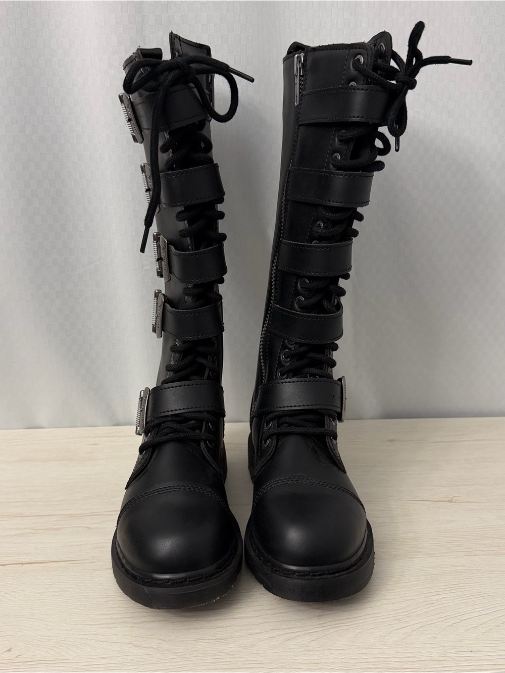 Demonia Bolt-425 Black Vegan Leather Combat Boots Womens Size 9 Punk Grunge - Picture 3 of 13